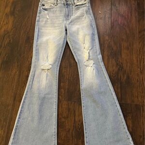 KanCan Light Blue Distressed Flare Jeans